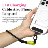 Hagibis Cell Phone Lanyard Type-C Cable Portable Keychain USB C to C Charging Cable Wrist Cord for iPhone 17 Pro Power Bank SSD
